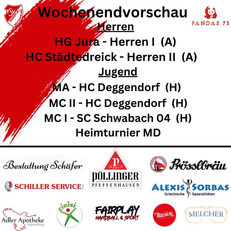 Wochenendvorschau